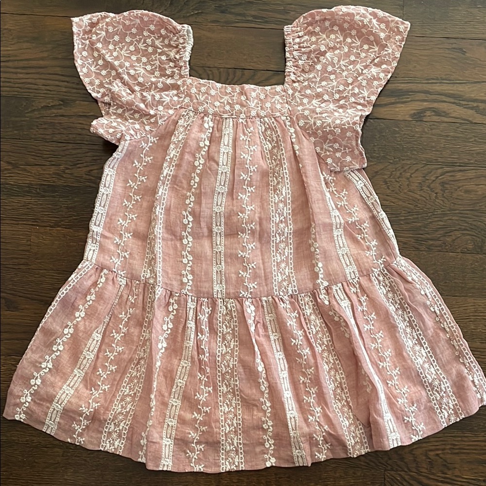 Pink Floral Embroidered Dress